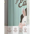 thumbnail image 6 of Green Easter Sheer Curtains 54 Inch Length 2 Panels Set Window Treatments, Spring Cartoon Bunny Colorful Eggs Wood Grain Rod Pocket Semi Curtains for Living Room/Bedroom/Kitchen Décor, 104"W x 54"L, 6 of 7