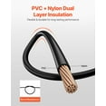 thumbnail image 5 of VEVOR 4 AWG THHN Wire, 19-Stranded, 100% OFC Copper Electrical Building Wire with Nylon Jacket, Rated for Up to 600 Volts, for Indoor & Outdoor Use, Commercial, Industrial, Residential, Black, 5 of 9