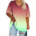 thumbnail image 4 of LIBRCLO Womens Plus Size Tops Oversized Crewneck Short Sleeved Solid Summer Base Shirt Sports Tshirt, 4 of 5