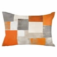 thumbnail image 2 of Burnt Orange Throw Pillow Covers, Grey Modern Abstract Art Oil Painting Geometric Soft Breathable Pillow Cases with Zipper for Sleeping, Toddler Pillowcases for Couch Bed Sofa Chair 12x20 Inches, 2 of 6