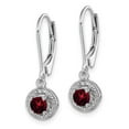 thumbnail image 2 of Auriga Fine Jewelry 925 Sterling Silver Rh-plated Diamond and Garnet Dangle Earrings for Women, 2 of 6