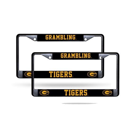 Grambling State Tigers Black Metal (2) License Plate Frame Set