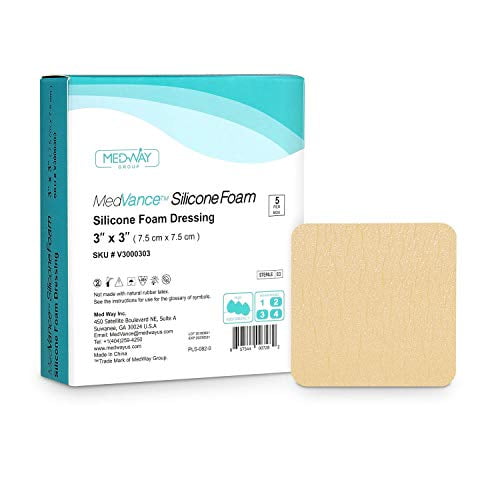 MedVance TM Silicone Silicone Adhesive Foam Absorbent Dressing, 3"x3