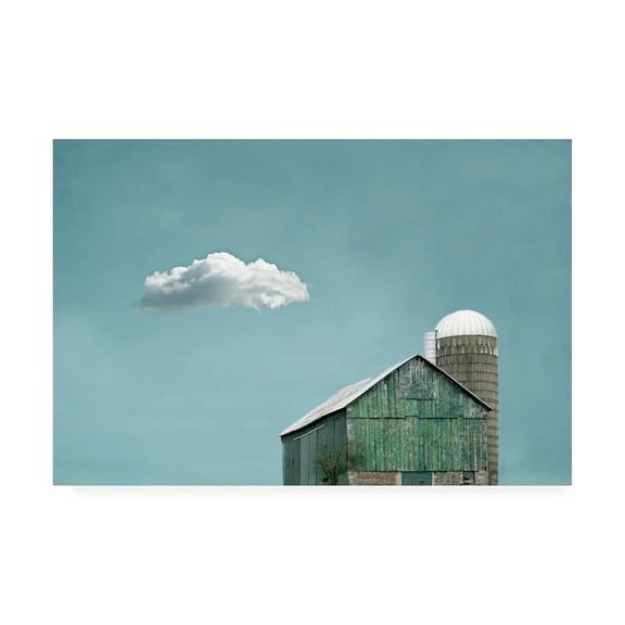 Trademark Fine Art 'Green Barn and Cloud' Canvas Art by Brooke T. Ryan