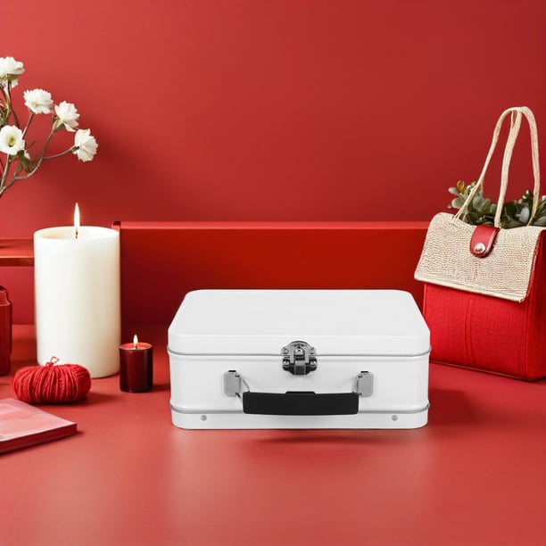 COSMOBETTY Caja Metálica Vintage Para Guardar Con Llave Y Portátil