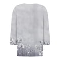 thumbnail image 4 of Viluyesy V-Neck T-Shirt for Womens 3/4 Sleeves Shirt Tops Relaxed Button Loose Blouse Gray Size M, 4 of 5