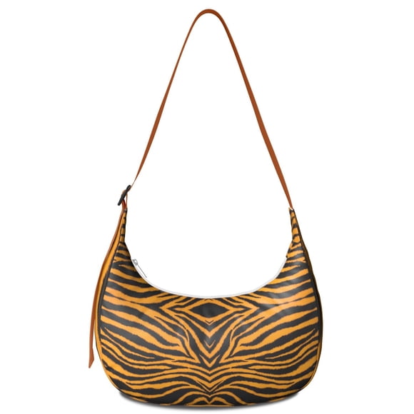 Sac Bandoulière Tigre Sauvage Croissant pour Hommes Femmes, Sac à Bandoulière Imprimé Visage Rugissant Animal de la Jungle du Bengale, Sac à Dos de Voyage Motif Tribal Artistique pour Voyage Randonnée