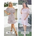 thumbnail image 6 of GymChoice Floral Boho Summer Dress For Women,Short Sleeve Dresses Off The Shoulder Waist Elastic A Line Casual Flowy Dresses, 6 of 7
