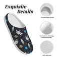 thumbnail image 5 of Xecao Space Print Cotton Slippers Fuzzy Warm Cozy Slippers Non Slip House Slippers For Indoor Outdoor Cotton Slippers House Slippers-37/38, 5 of 7