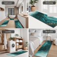 thumbnail image 5 of Teal Gold Marble Pattern Kitchen Rugs Sets Of 3,Kitchen Runner Rugs Non Skid Washable,Decorative Kitchen Floor Mats for Kitchen,Sink,Laundry,17"x30"+ 17"x47" + 17"x59", 5 of 6