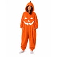 thumbnail image 2 of Domuza Unisex Pumpkin Hoodie Onesie, Fleece Lined Pajamas, Cozy Halloween Loungewear Sleepsuit L, 2 of 4