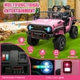 thumbnail image 4 of VIBESPARK 24V 2 Seater Ride on Car, 2WD/4WD Switchable Car Truck with Remote Control, Powered 4 x 200W Motors Ride on Toys for Kids, Colorful LED Head Lights, Bluetooth, MP3ink, Pink, 4 of 11