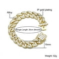 thumbnail image 2 of FEEL STYLE Male Lump Zircon Gold Plated Cuban Chain Bracelet for Men Teen 15MM 8", 2 of 5