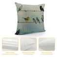 thumbnail image 4 of Awypu Vintage Wood Birds Throw Pillow Covers Colorful Line of Birds Cardinal Bird Robin Birds Pillowcase Home Decor Cushion Cover for Sofa Couch Bedroom 24x24in, 4 of 5