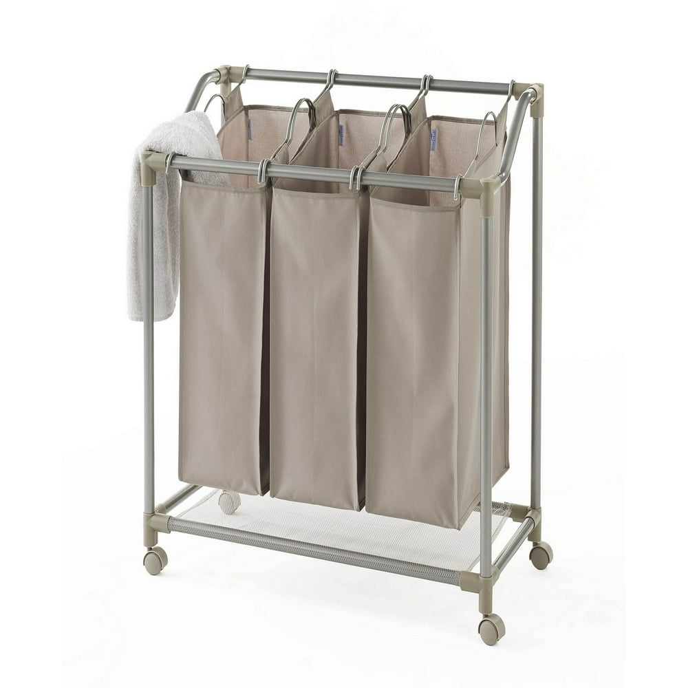 Neatfreak Rolling Deluxe Triple Laundry Sorter with and Everfresh Odor