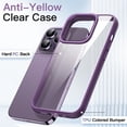 thumbnail image 3 of JETech Case for iPhone 14 Pro Max 6.7-Inch, Shockproof Phone Bumper Cover, Solid Color Matte TPU Frame, Anti-Scratch Clear Back (Deep Purple), 3 of 6