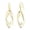 Yellow-Gold, variant on LeCalla 925 Sterling Silver 14K Gold-Plated Double Twisted Boho Dangle Drop Earrings Linear Marquise Loops for Women and Teen 55MM