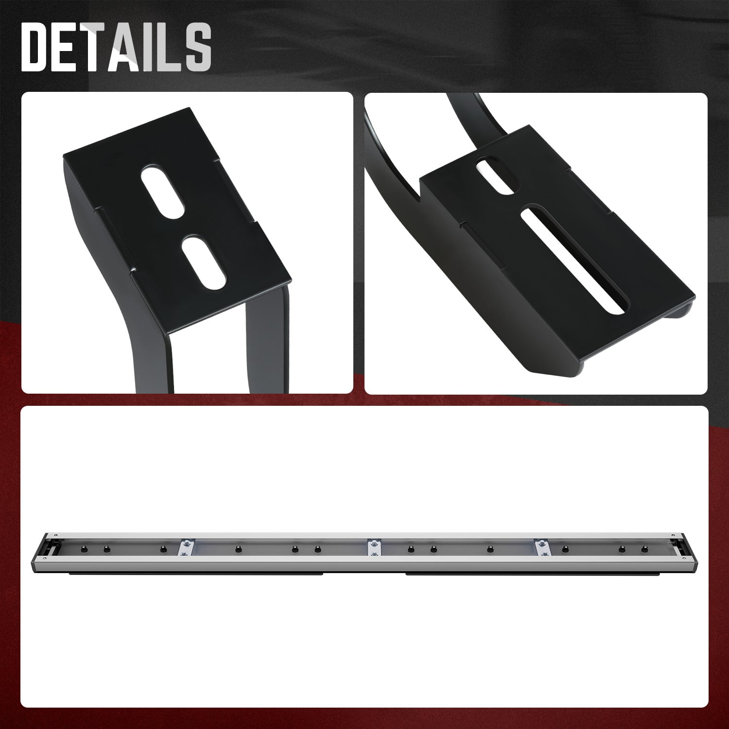 DNA Motoring 6.75 Inch Flat Running Boards Compatible with Toyota Tundra Crew Max 2007-2021, Stainless Steel Side Steps Nerf Rails Bars