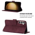 thumbnail image 3 of Embossed Wallet Case for Samsung Galaxy A35, Magnetic Clasp Card Holder Luxury Business PU Leather Folio Cover with Kickstand Card Slots Flip Case for Samsung Galaxy A35, Winered, 3 of 10