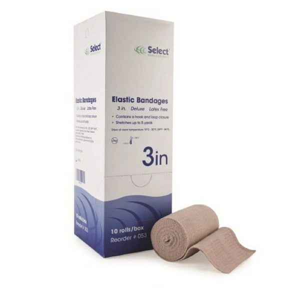 McKesson Elastic Bandage 3 Inch X 5 Yard, Hook and Loop Closure, NonSterile, Box of 10