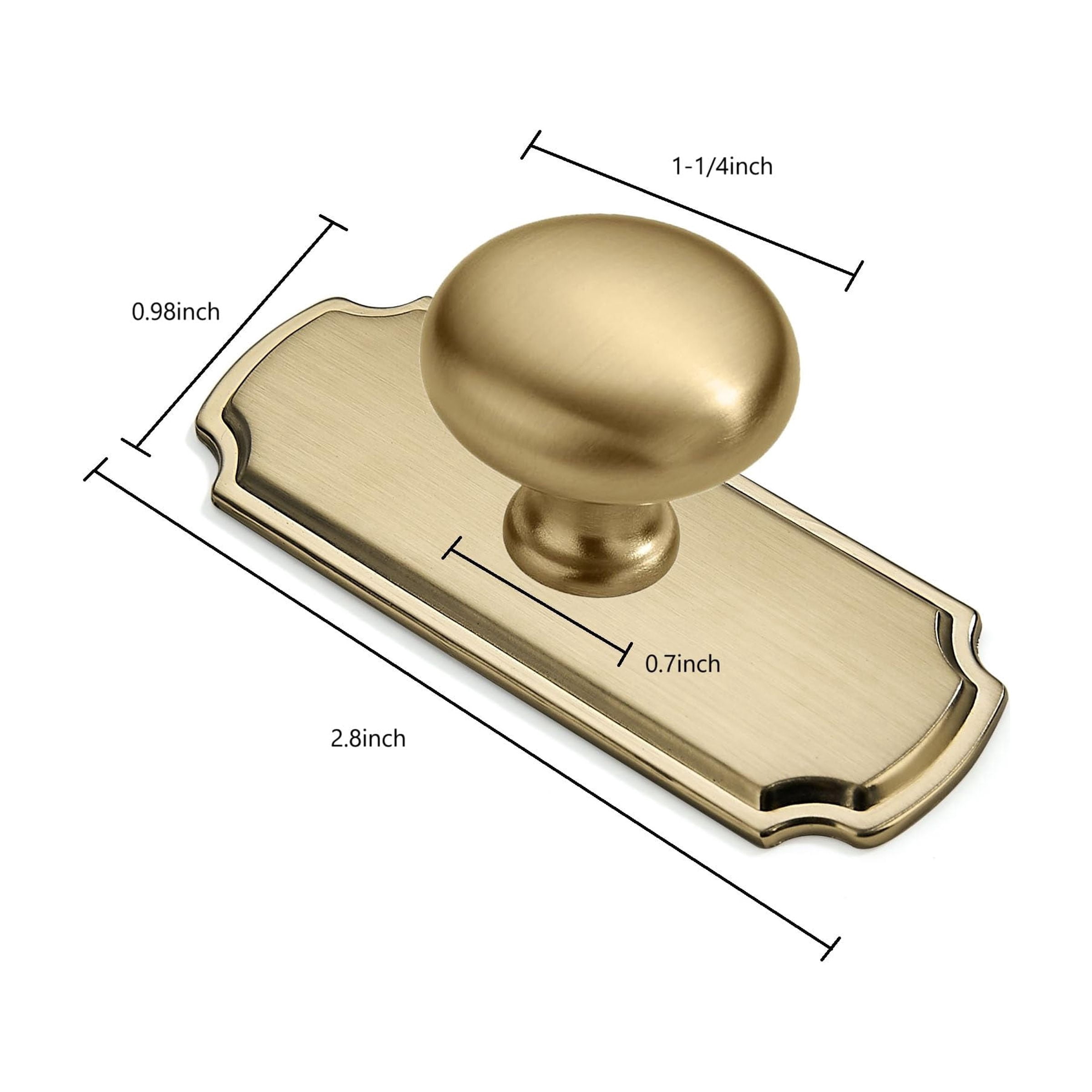10 Pack 1-1/4 inch Backplate for Cabinet Knobs Champagne Bronze Drawer Knobs Satin Brass Cabinet Hardware Vintage Knobs with Backplate