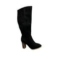 thumbnail image 2 of YUNAFFT Women's Boots Clearance, Women's Fall Winter Flock Solid Color Long Boots High-Heels Boots Round-Toe Knee High Boot, 2 of 5