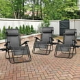 thumbnail image 5 of Four Seasons Courtyard Sunny Isles XL Zero Gravity Outdoor Chairs, 3 Pack, Black, 5 of 6