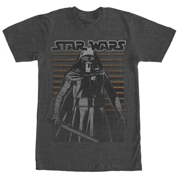Men's Star Wars The Force Awakens Kylo Ren Distressed Graphic Tee Charcoal Heather 4X Large