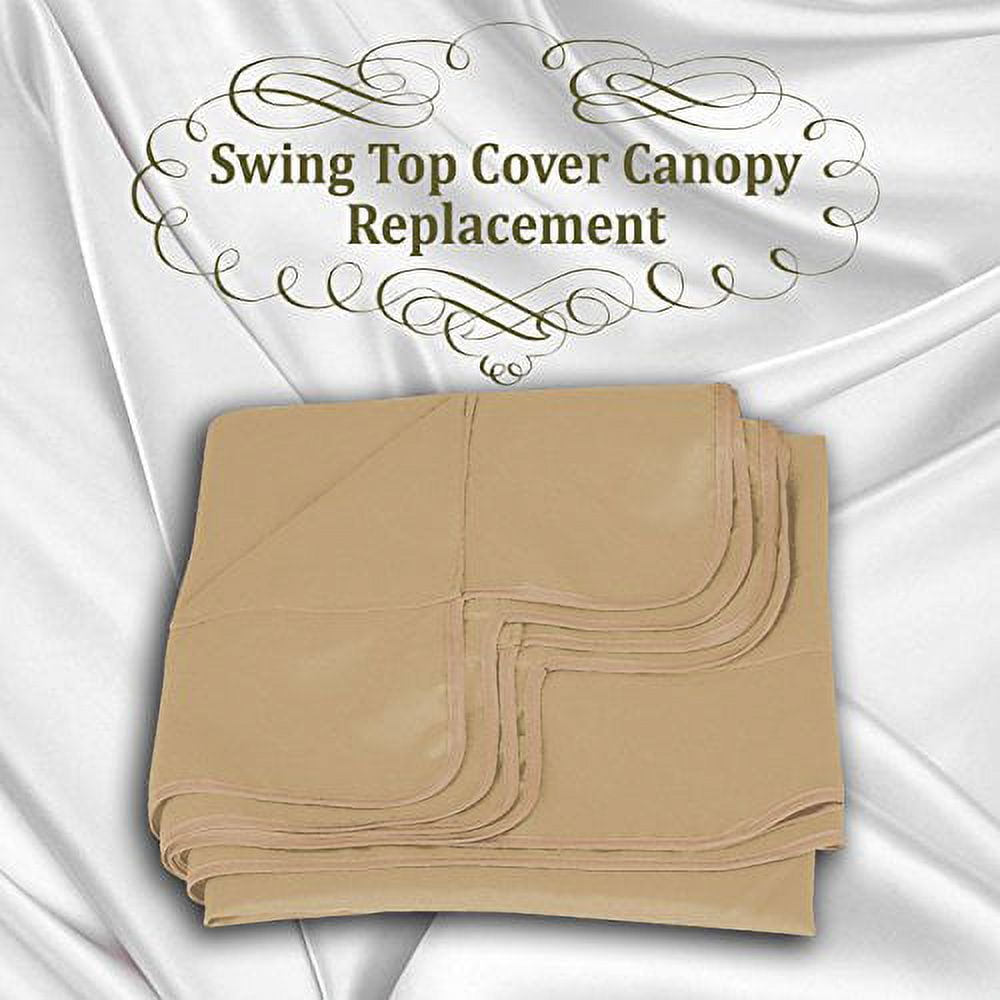 Sunrise 77"x43" Outdoor Patio Swing Canopy Replacement Cover, Beige (Cover Only, Frame not Included)