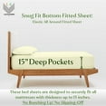 thumbnail image 3 of Split Queen 5-Piece Sheet Set, 1000-TC Giza Cotton, 15 inch Deep Pockets - Ivory, 3 of 7