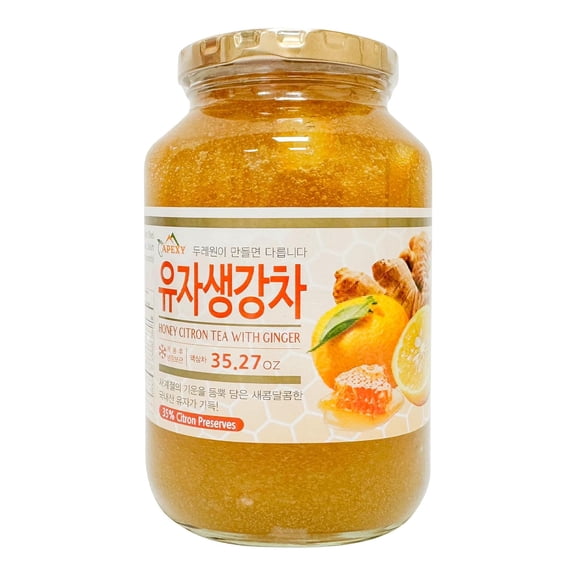 Apexy Authentic Korean Honey Citron Tea With Ginger, Citron Tea, Just Add Hot Water, Yuzu Marmalade, Yuzu for Salad, Citron Spread, No Artificial Colors, Versatile and Natural Delight, Made in KOREA