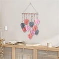 thumbnail image 3 of 1 Pack Wall Hanging Decor Leaves Tapestry 40x90cm, Jademall Wall Decor 15.7x35.4 inch, Woven Handmade Yarn Tassels Woven for Bedroom, Living Room, Apartment Home Backdrop - Pink, 3 of 10
