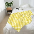 thumbnail image 6 of Blanket with Checkerboard Grid, Yellow Throw Blanket, Funny Mothers Fahers Day Birthday Gifts, Soft Warm Lightweight Micro Checker Flannel Blankets for Chair Car Camping 60X50Inch, 6 of 6