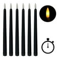 thumbnail image 5 of Velas Sin Llama de Cono Negro - 11 Pulgadas (Alrededor de 27,9 Cm), 6, Alimentadas por BateríA, Flash LED con Mecha, Ajuste de Tiempo, 5 of 5