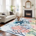 thumbnail image 2 of Non-Slip Rug Pad Rugs Sea Octopus Coral Seaweed Rectangle Area Rugs 6x9Ft Soft Carpet Pads for Living Room Kids Room, Monster Blue Ocean, 2 of 9