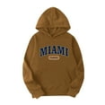 thumbnail image 3 of Miami Hoodie and Sweatpants Set for Women Fall Winter Hooded Sweatshirt and Jogger 2 Piece Set Women's Tracksuit, 3 of 6
