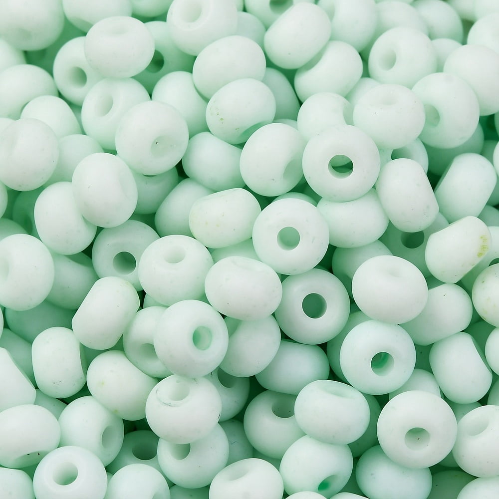 Baking Paint Glass Seed Beads Round Hole Rondelle Grade A Honeydew 5~6x3.5~4mm Hole: 1.6~1.8mm 3000pcs/pound