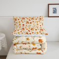 thumbnail image 5 of Manfei Fall Scarf Bear King Size Comforter Sets, Cartoon Botanical Comforters King Size, Orange, Colorful Stars Reversible, 3 Pieces, 1 Comforter and 2 Pillowcases, 5 of 7