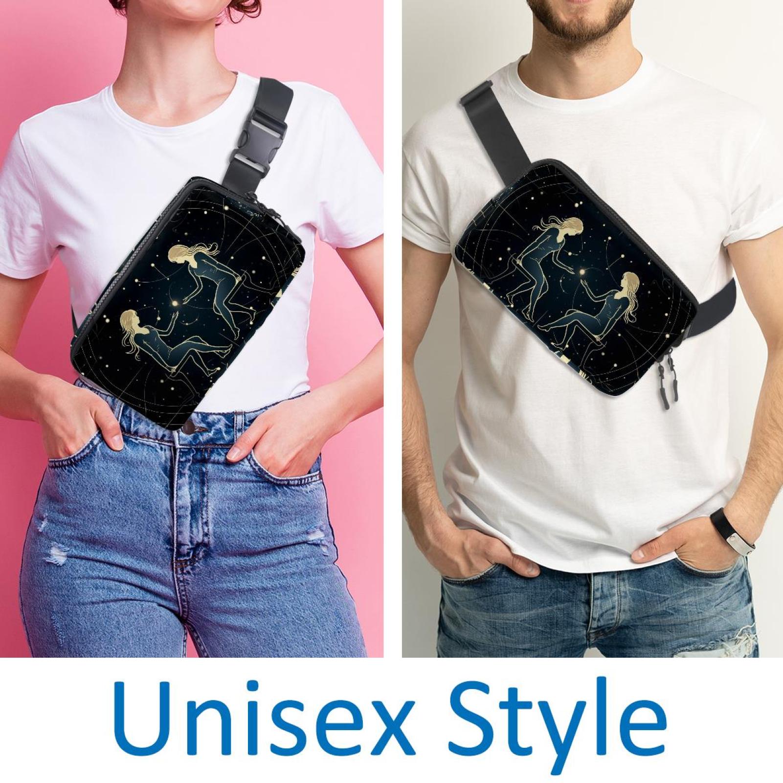 Gemini Money Belt Waist Bag Fanny Pack - Lightweight Adjustable with Extension Strap Unisex