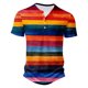thumbnail image 4 of Mens Manga Corta Botón Abajo Camisas, Botón de Impresión Casual Cuello Redondo Blusa Hecha de 95% Poliéster 5% Spandex para Todo el Uso de Temporada, Bajo las Camisas para Hombres, 4 of 5