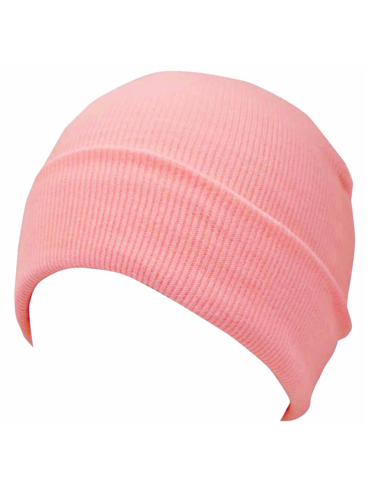 Pastel Pink Tight Knit Beanie Skull Cap 