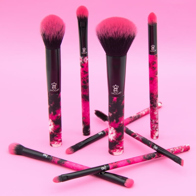 Moda Brush Neon Pink Tie Dye 8pc Makeup Brush Kit - Walmart.com