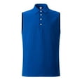 thumbnail image 4 of TANGQIOP Men T-Shirts Short Sleeve Half-Placket Sleeveless Base Layer Undershirts Outdoor Casual Vest Quick Dry Breathable Blue S, 4 of 4