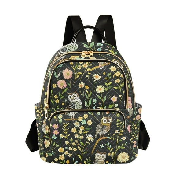 ALAZA Cute Owls in Daisy Floral Womens Travel Laptop Backpack Large Daypack Ladies Shoulder Bags S