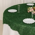 thumbnail image 4 of BalsaCircle 72x72 in Green Shaggy Fringe Polyester Square Table Overlay Wedding Party Events Decorations Supplies, 4 of 8