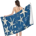 thumbnail image 2 of PHYHOO  Large Beach Towel, Starfishes Blue Sand Free Microfiber Beach Towel, Absorbent Quick Dry Camping Yoga Towel for Swimming Pool, Picnic, Yoga, Gym 30x60in, 2 of 8