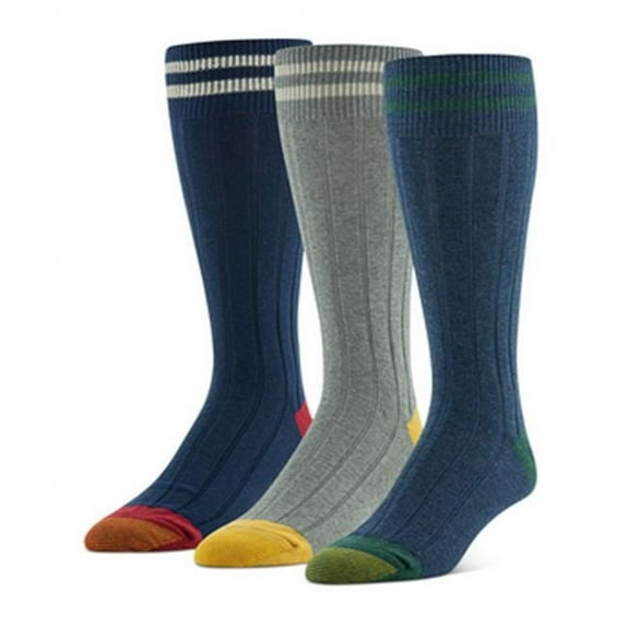 Gold Toe Men's Hampton 3-Pk. Colorblock Crew Socks Size 7-12
