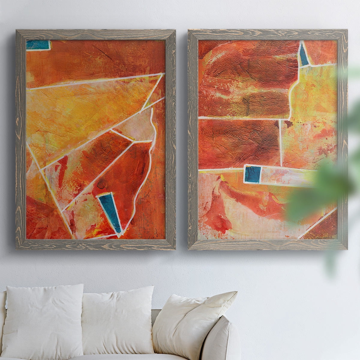 Primary Connection III - Premium Framed Canvas 2 Piece Set - Ready to Hang