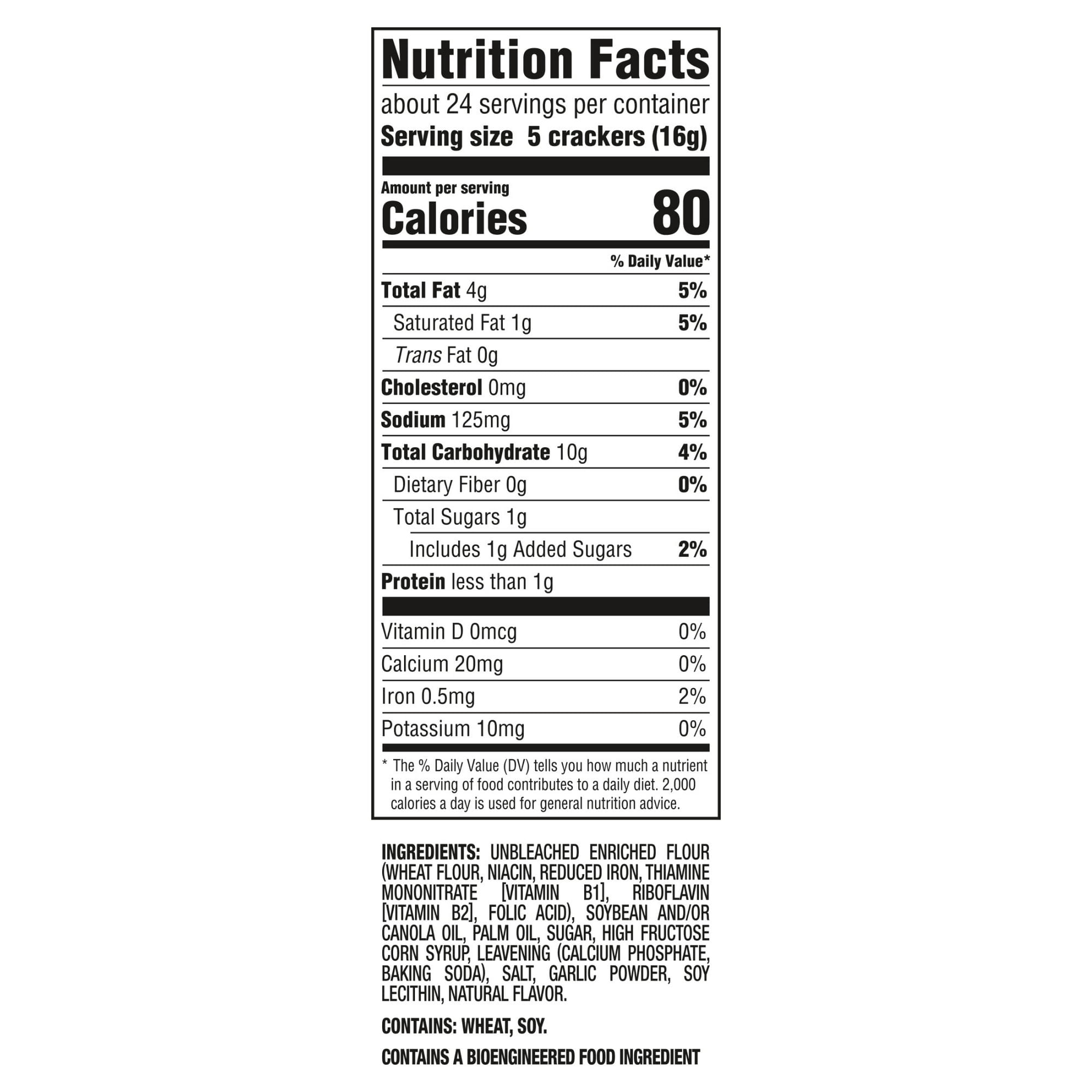 RITZ Garlic Butter Crackers, Snacks for Kids and Adults, Lunch Snacks, 13.7 oz