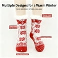 thumbnail image 4 of Arlun 1 Pair Christmas Fuzzy Floor Mid-Calf Socks for Women Winter Warm Thick Plush Lining Non Xmas Festival Home Socks Stylish Snowflake Pattern Print Slipper Socks Red One Size, 4 of 4